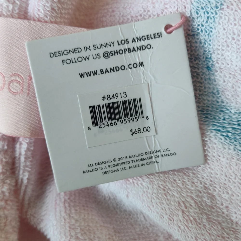 ban.do Pink and Blue Giant Circle Towel - No Bad Days